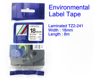 白い TZ2-241 環境材料の薄板にされたラベルおよびリボン テープ黒